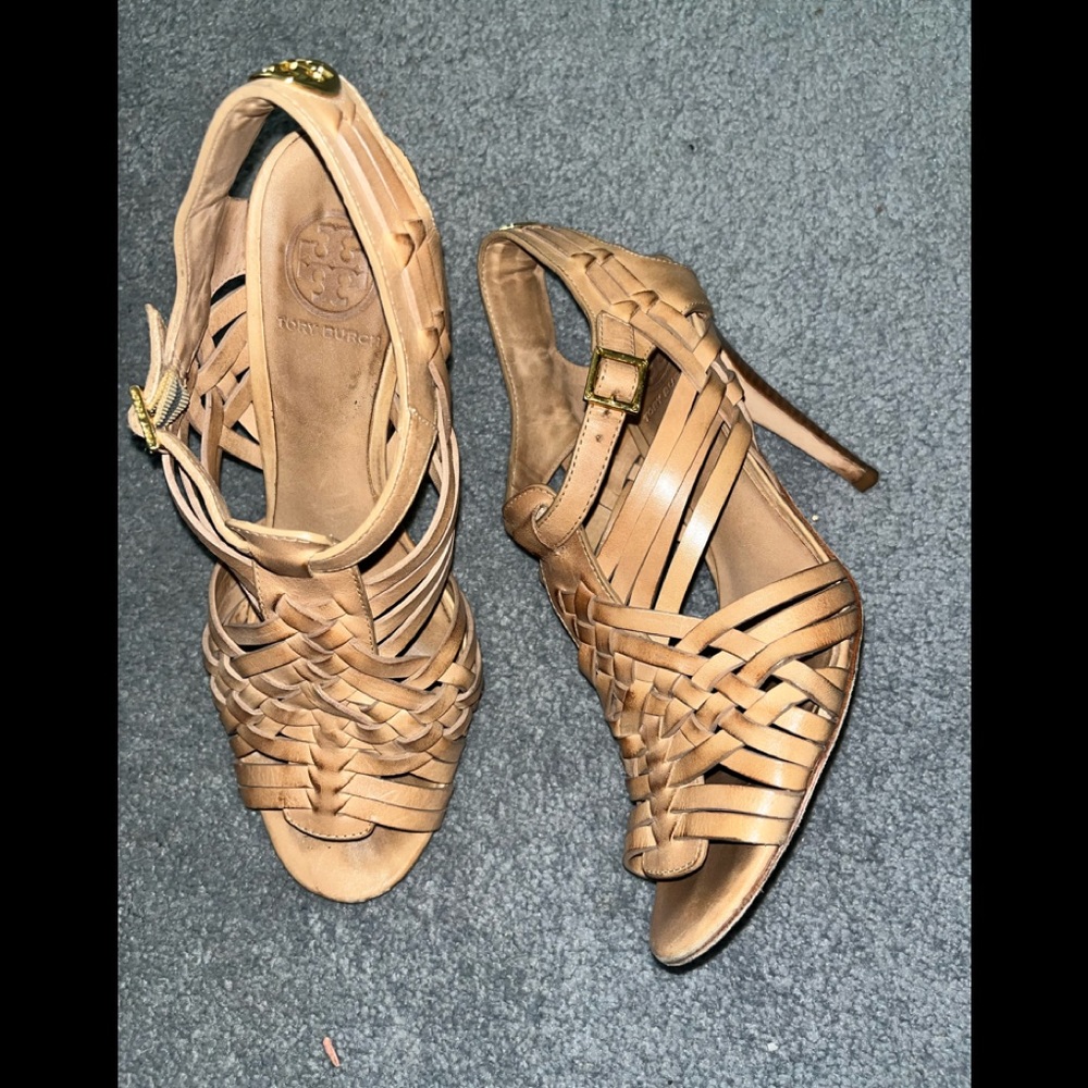 #17- Pre Loved Tory Burch Kelton caged Gladiator Sandals Sz 8.5